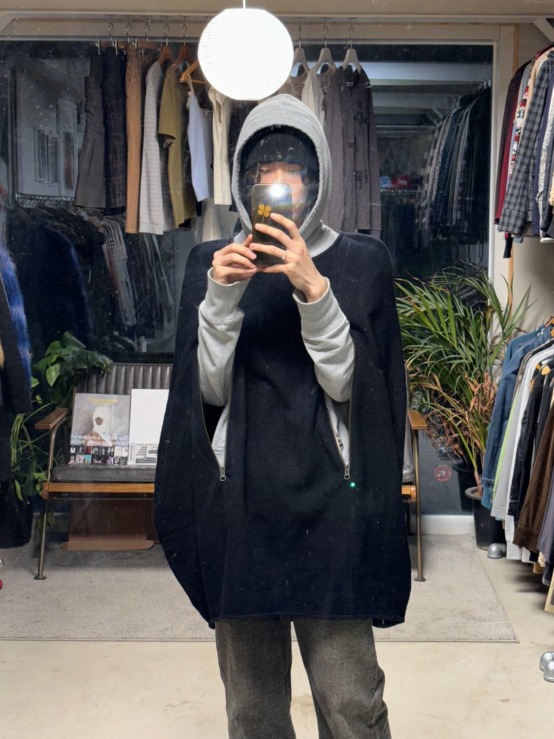 Addict noir 울 지퍼 케이프 상품이미지3