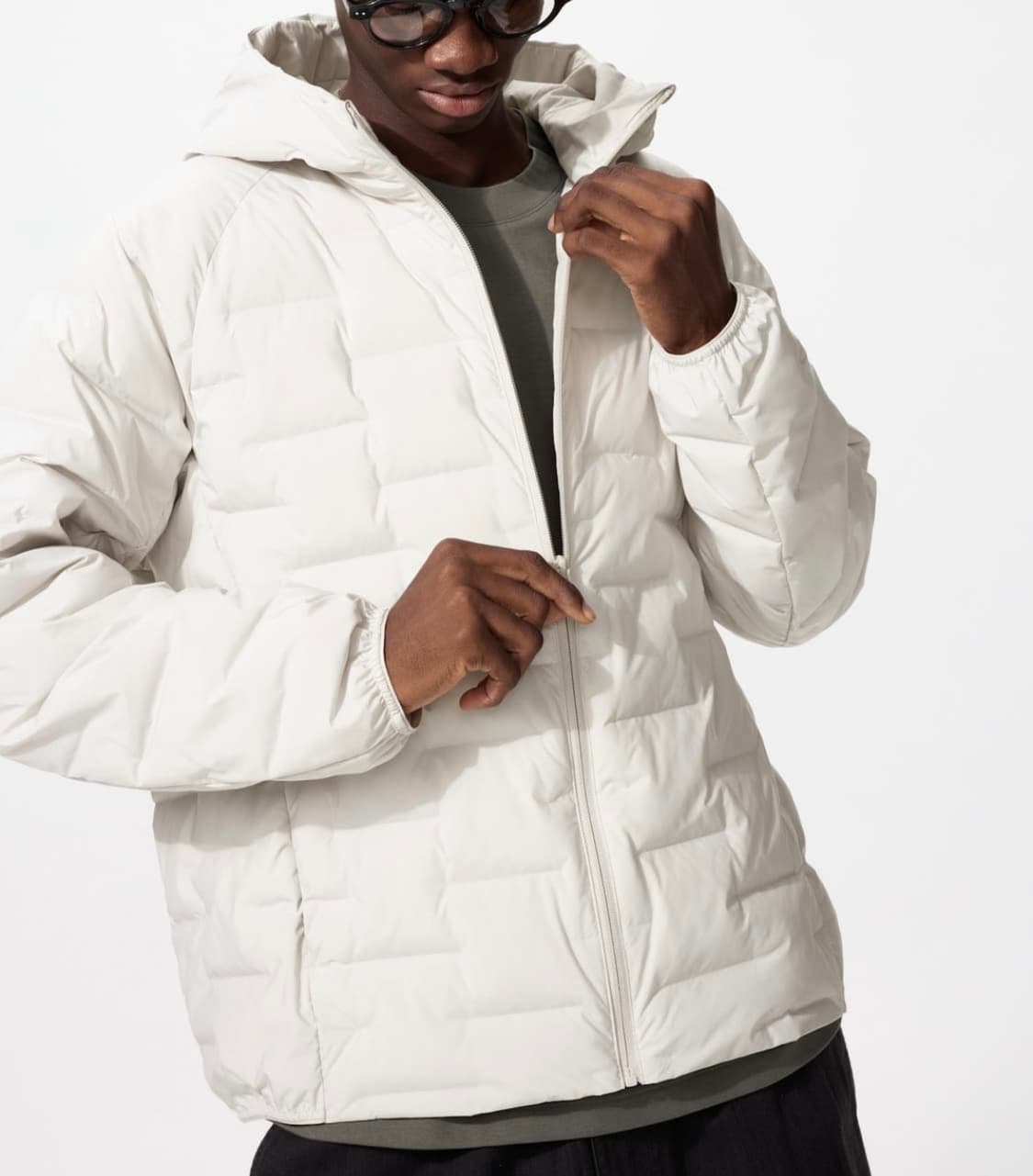 유나클로 퍼프테크 파카 경량패딩 오프화이트 상품이미지1