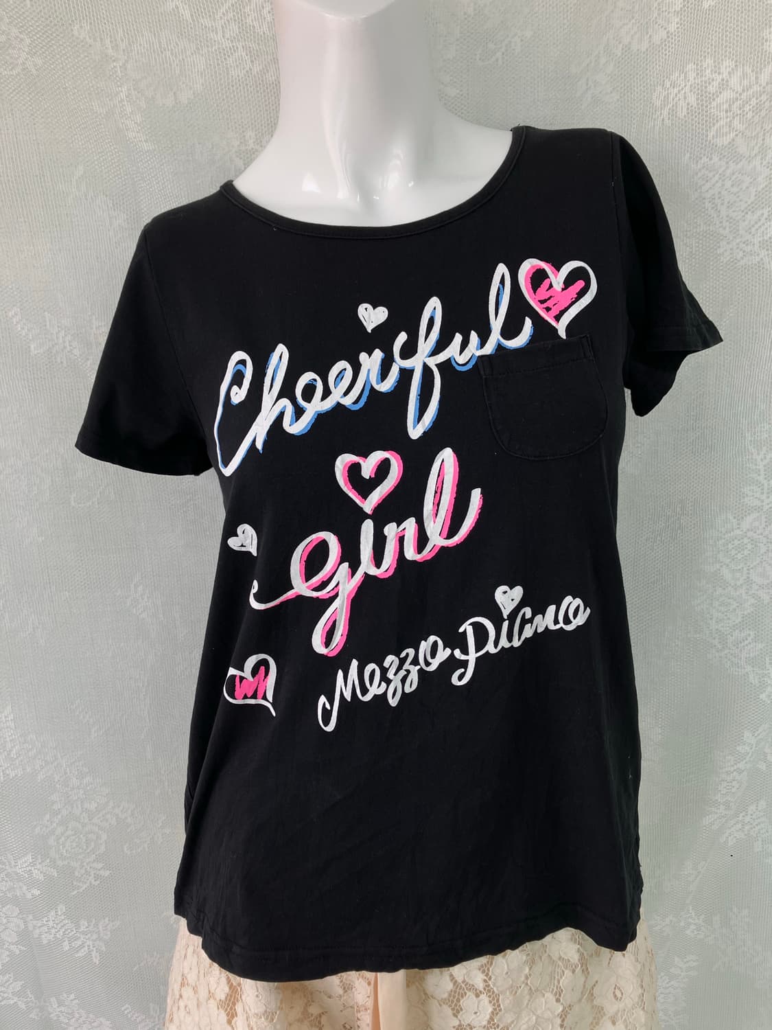 빈티지 러블리 프린팅 프릴 반팔 1127 모리걸 y2k 스트릿 갸루 펑키 상품이미지1