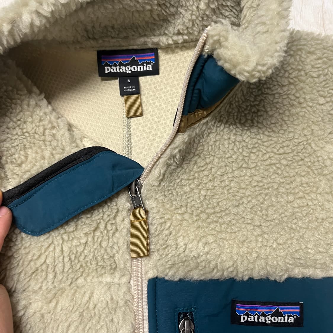 파타고니아 레트로 파일 플리스 자켓 베이지 그린 s 상품이미지2
