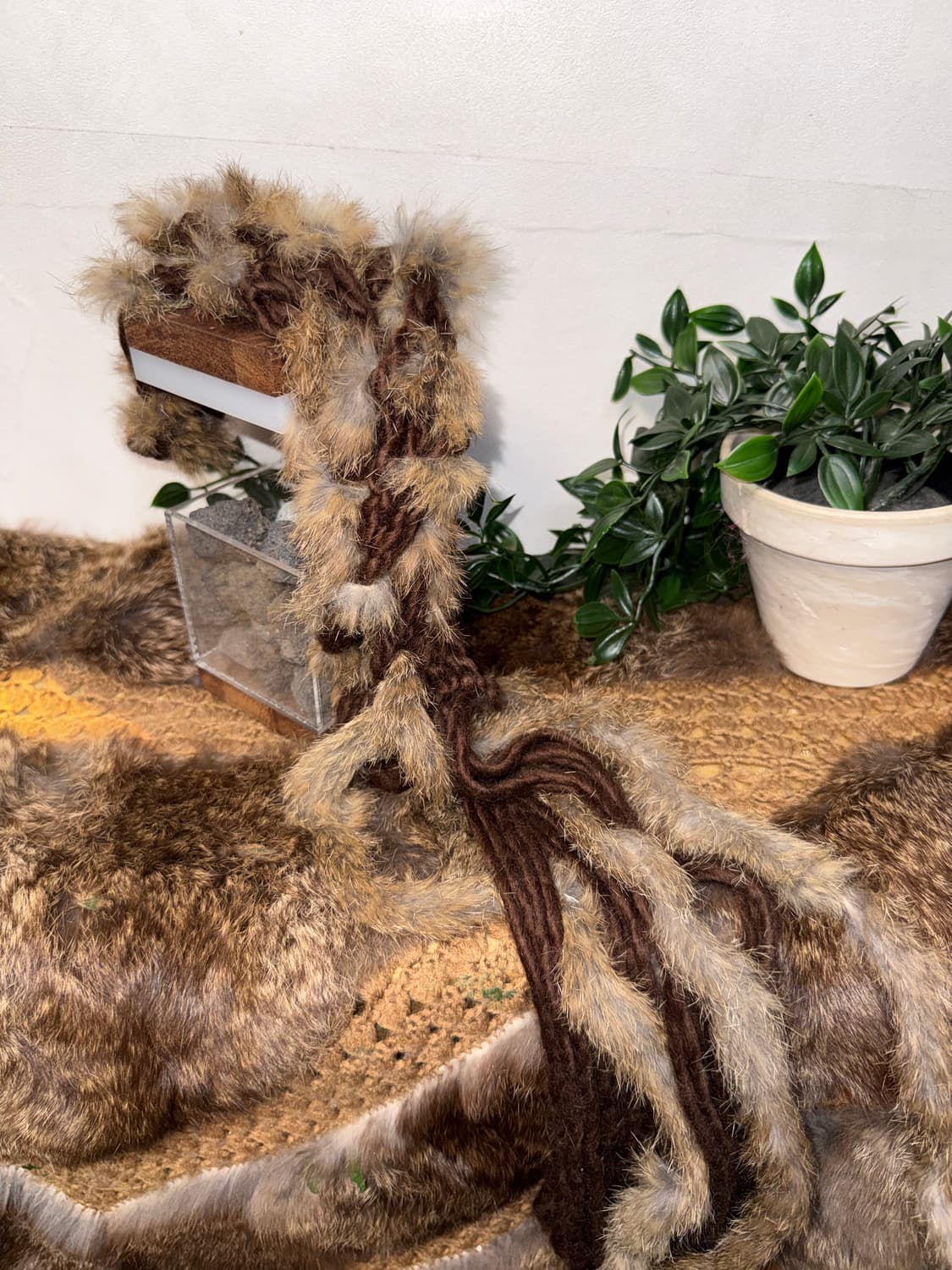 Brow rabbit fur trimming knit belt 상품이미지2