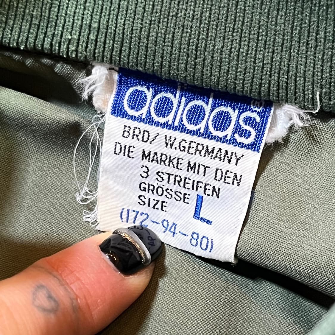 아디다스 80s 서독제 하이넥 윈드 블루종 자켓 상품이미지3