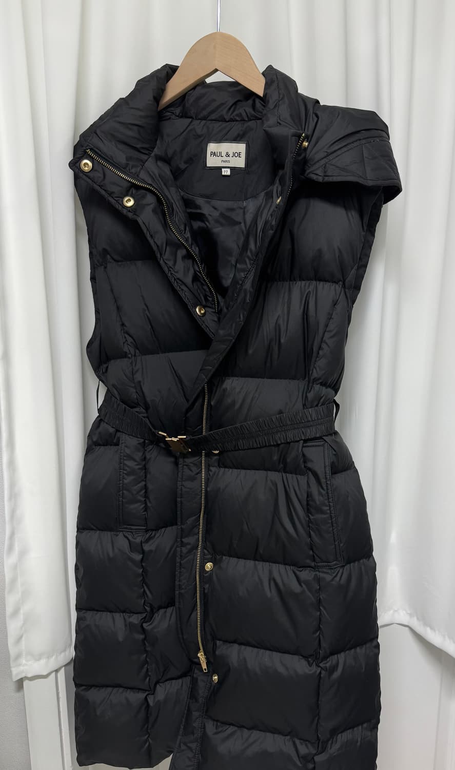 폴앤조 헝가리 구스 벨티드 롱 베스트 상품이미지1