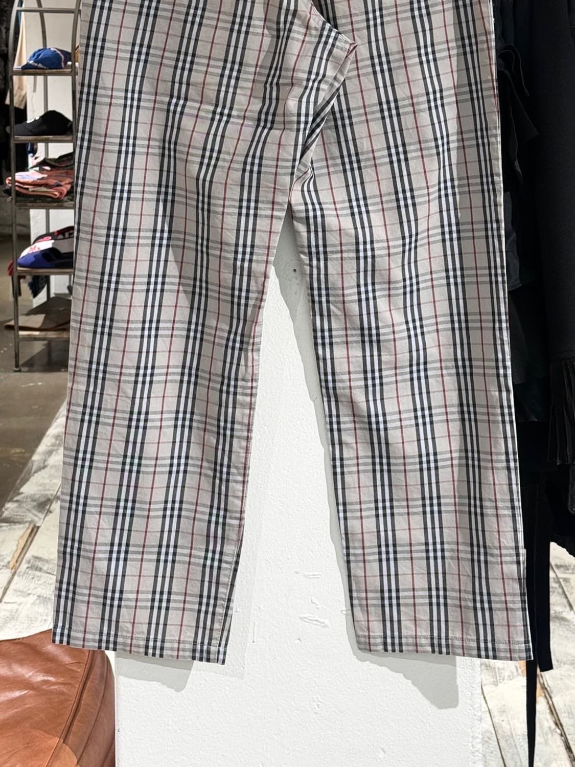 버버리 그레이 노바체크 스트레이트 코튼 트라우저 상품이미지6