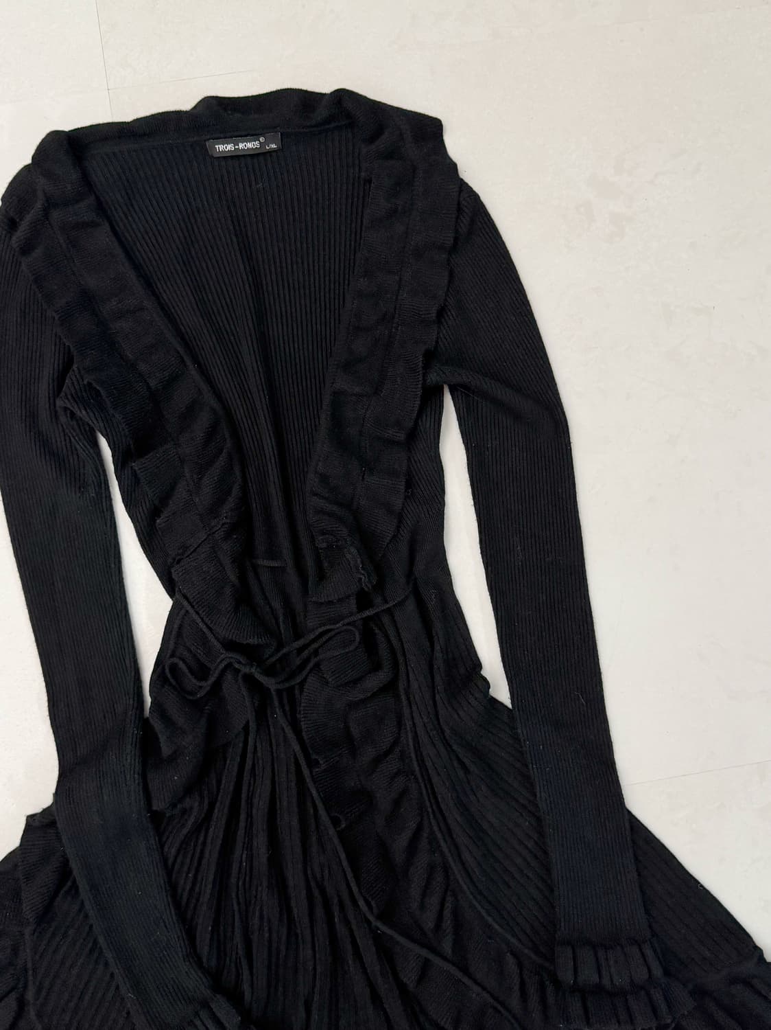 블랙 프릴 롱가디건  상품이미지4