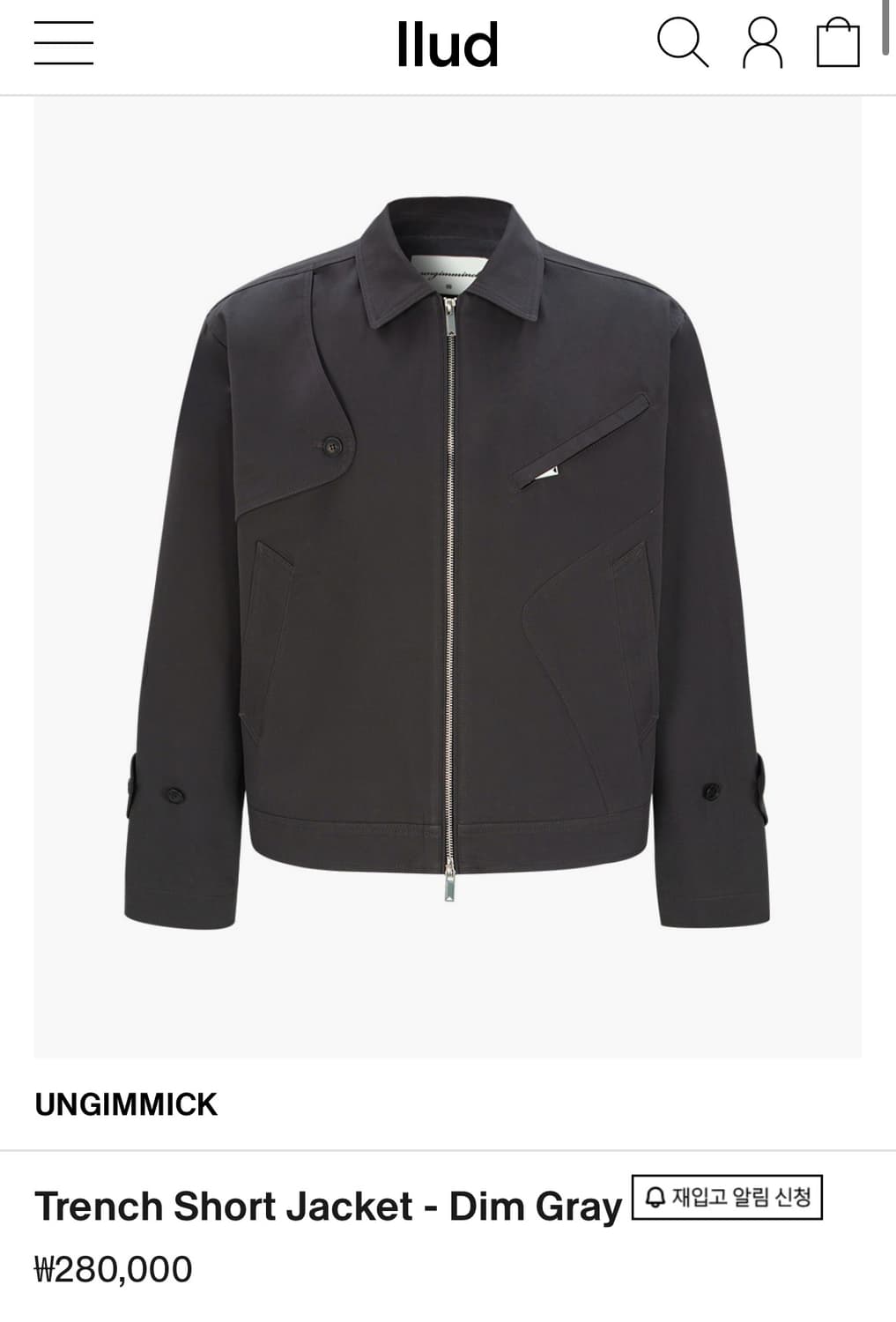 언지미크Trench Short Jacket - Dim Gray 새상품L 상품이미지3