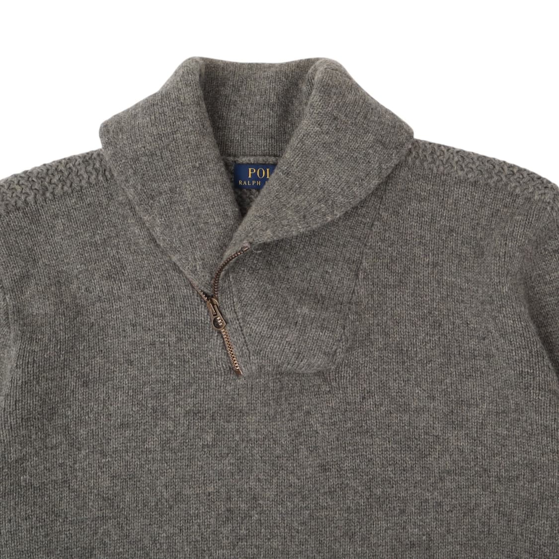 폴로 랄프로렌 그레이 울 쿼터집 숄카라 니트 상품이미지2