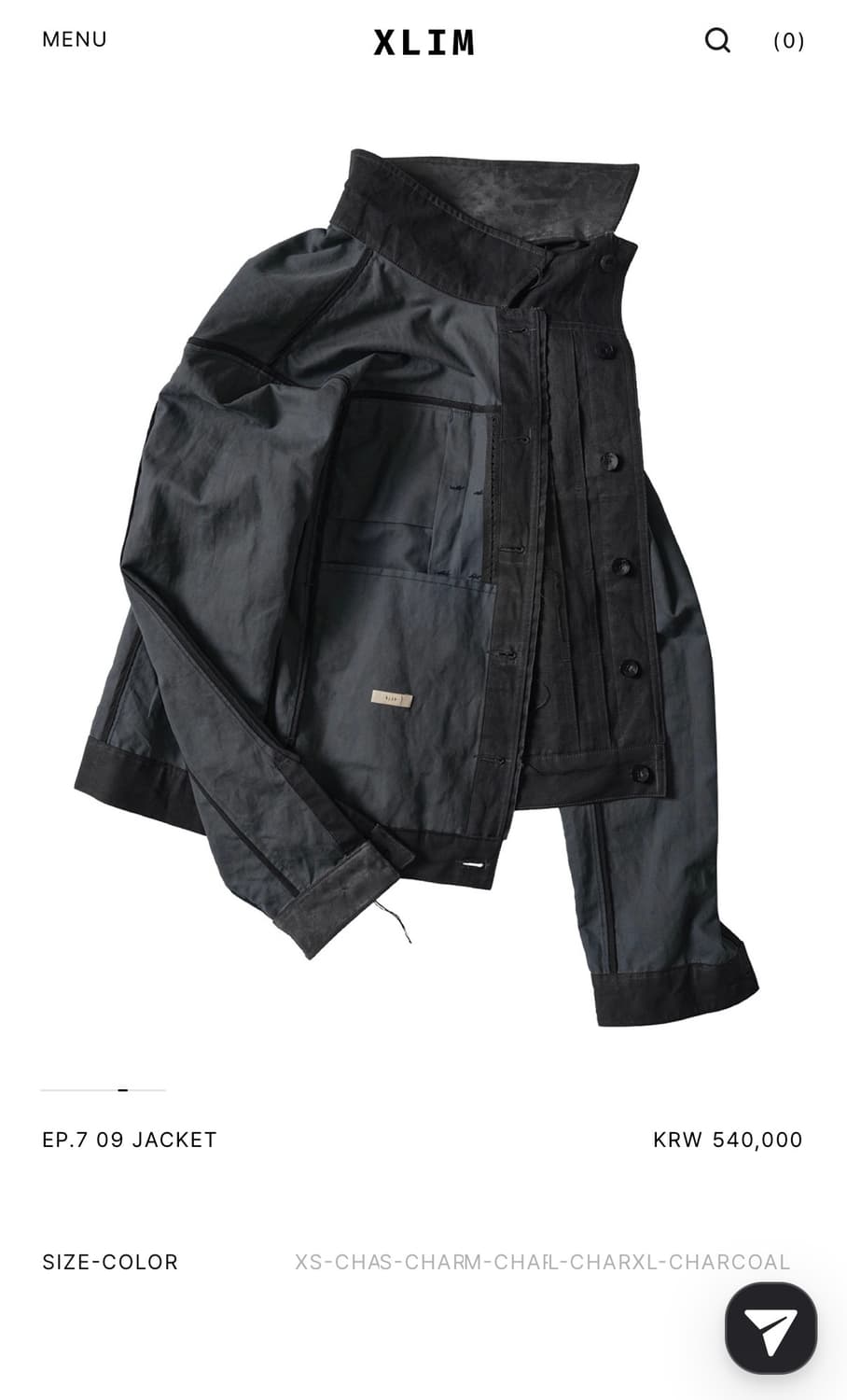 [급처] 엑슬림 ep.7 09 jacket charcoal 상품이미지9