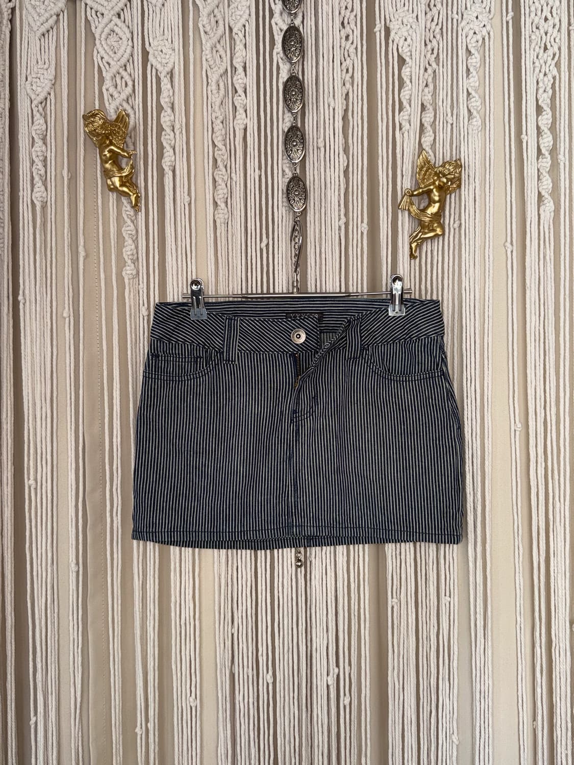 Striped Denim Mini Skirt 0021 상품이미지1