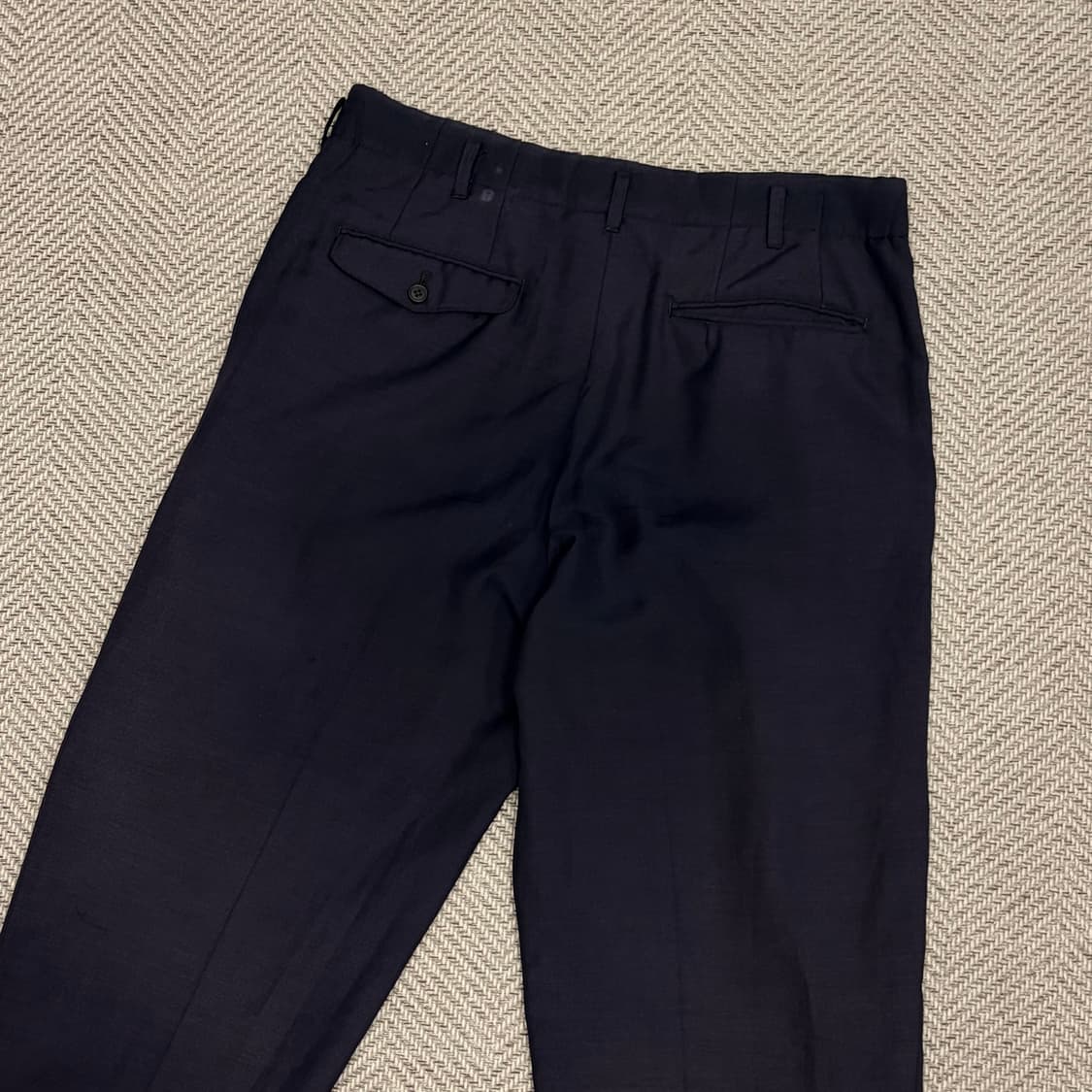 요지 야마모토 네이비 투턱 모직 슬랙스 v1028 상품이미지4