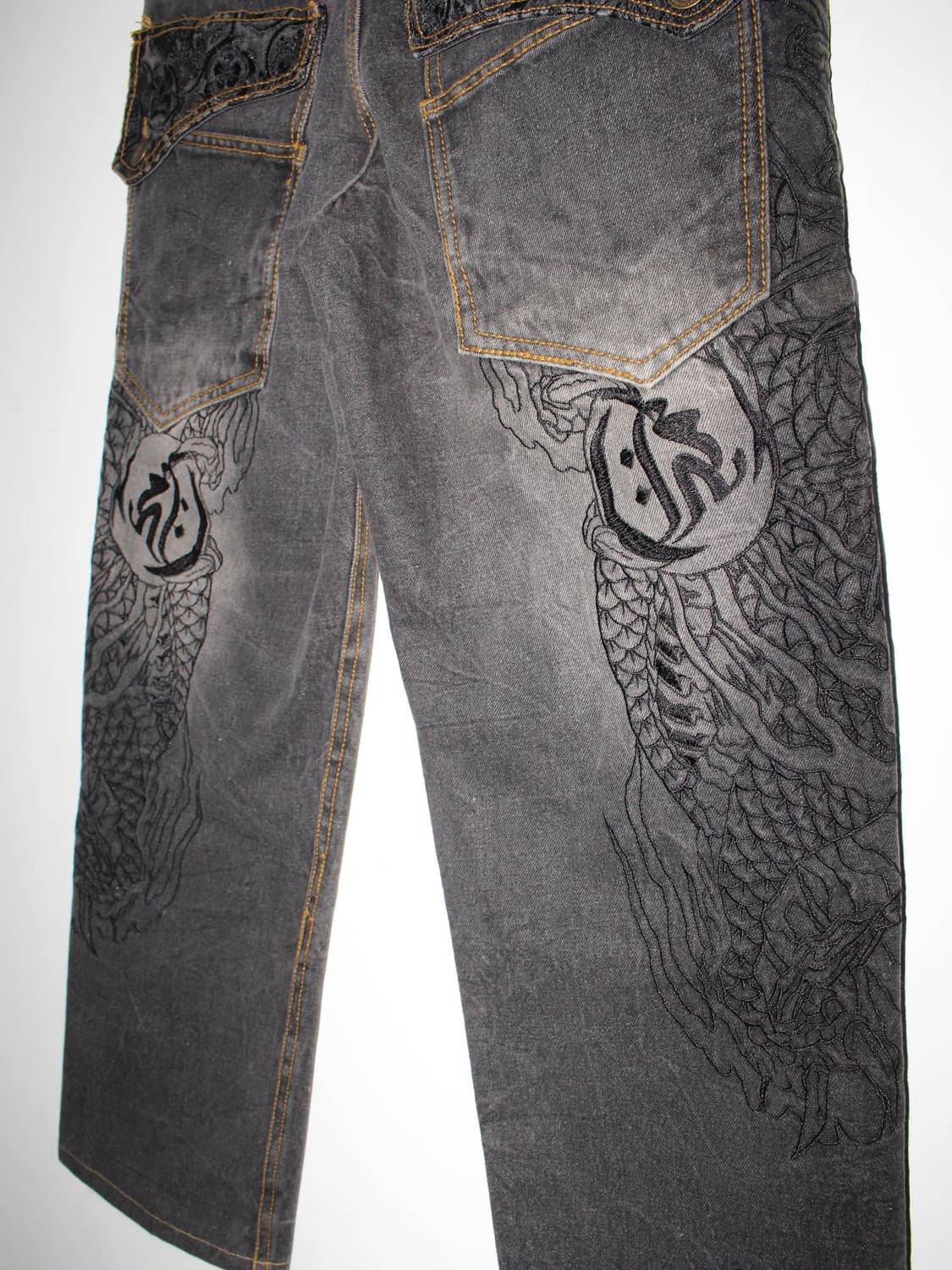 화조풍월 용 자수 블랙데님팬츠 36 상품이미지9