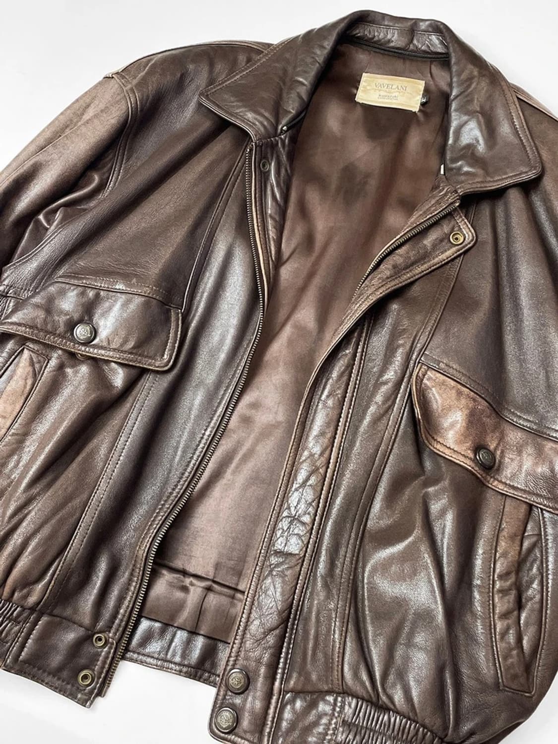 VAVELANI 가와사키 90s A-2 양가죽 자켓 A1406 상품이미지3