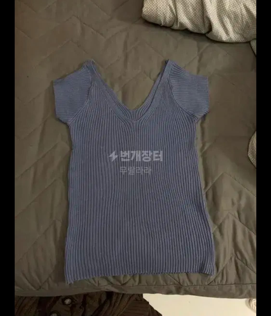 디에이디 니트반팔 블루 반팔 글로니 비삼샵  상품이미지2