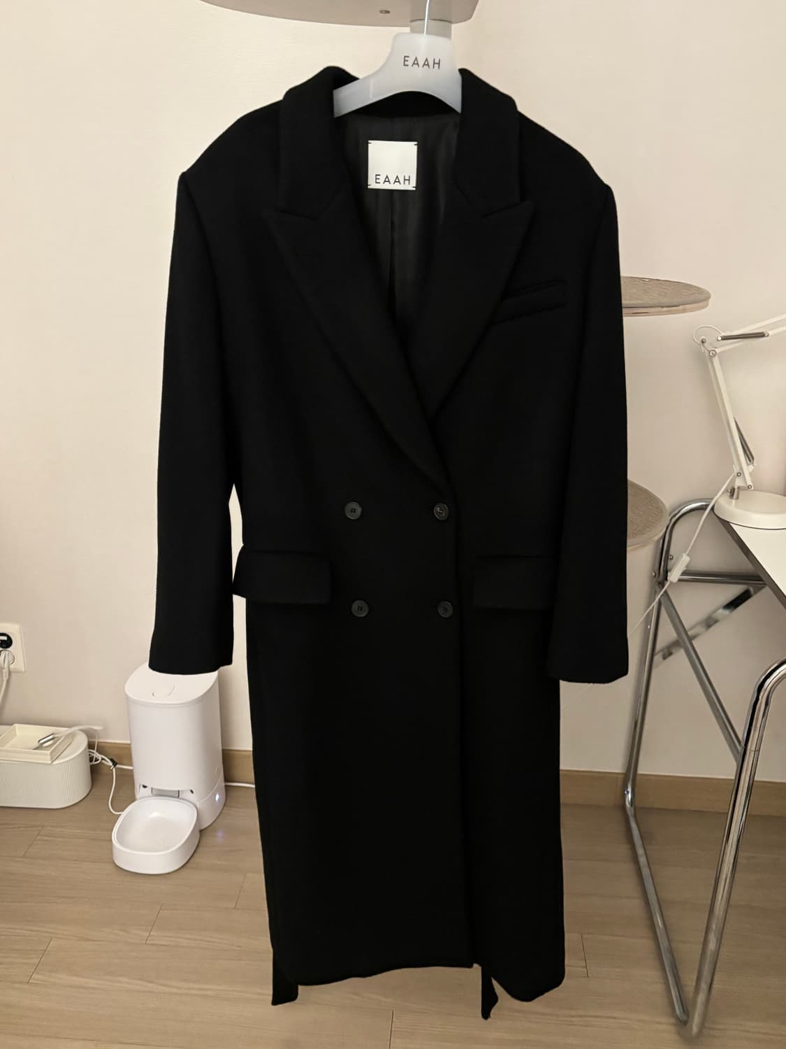 EAAH 이아 오버사이즈 더블 코트 블랙s 상품이미지5