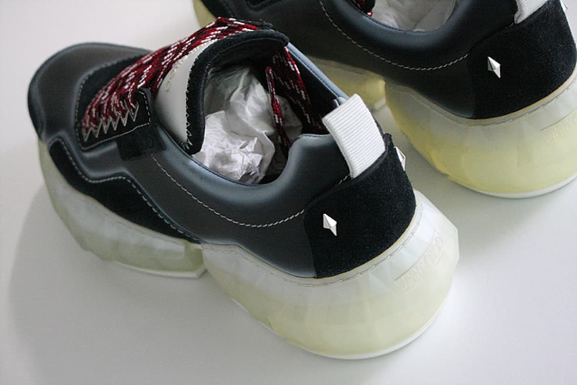 JIMMY CHOO 지미추 다이아몬드 블랙 가죽 스니커즈 새제품 상품이미지4