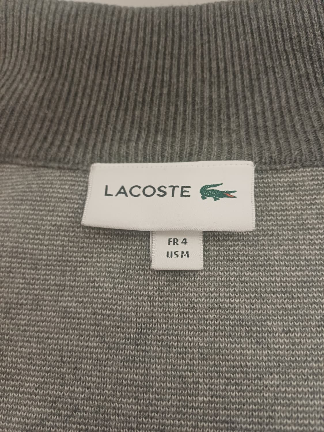 라코스테 남성 코튼 니트 자켓 가디건 (차콜 멜란지 그레이/100) 상품이미지4