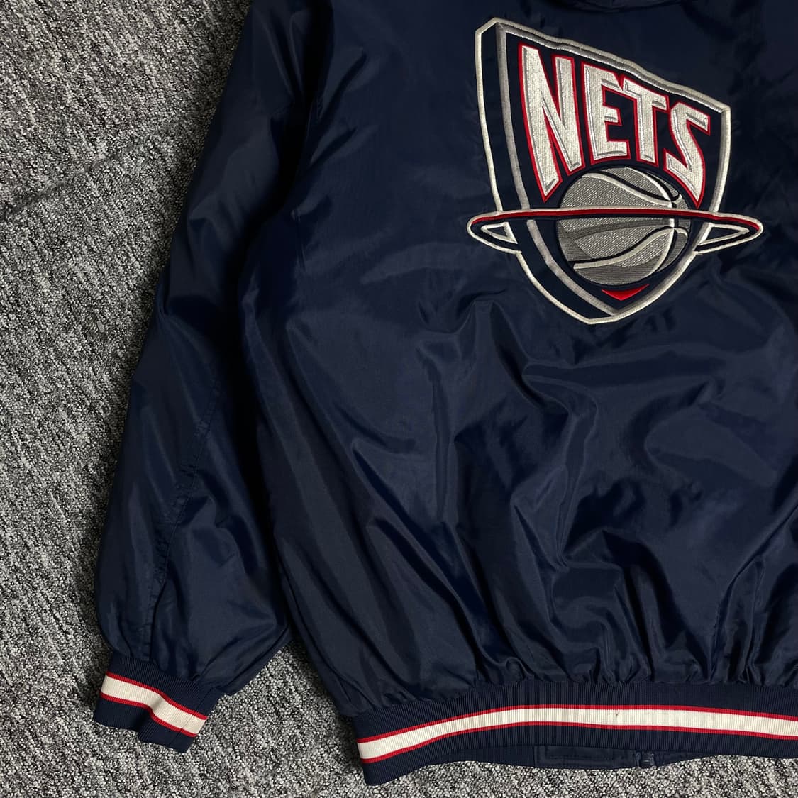 90s 리복 NBA 뉴저지 네츠 새틴 바시티 자켓o 1816 상품이미지5