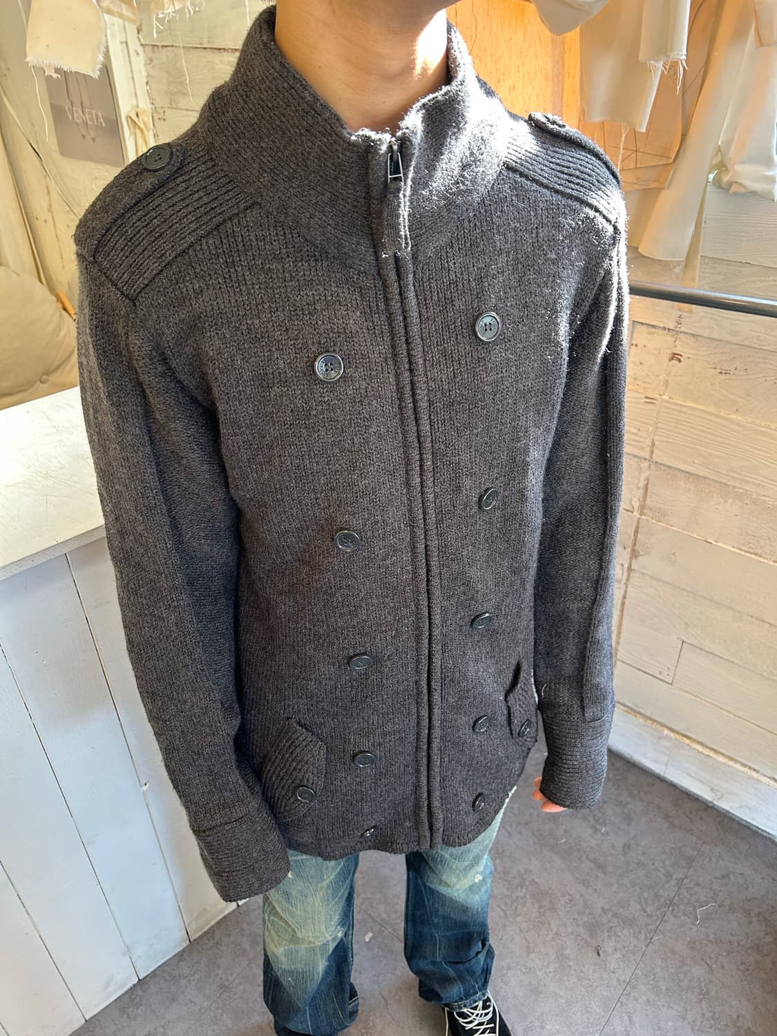 Forest camp 니트집업 상품이미지1