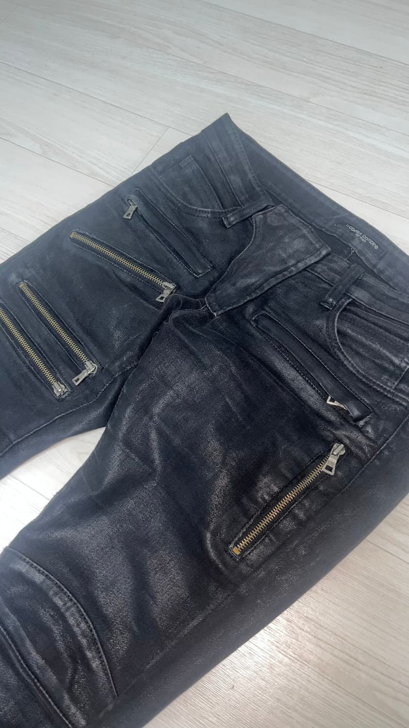 코데즈컴바인 왁스코팅 바이커 스키니진 상품이미지1