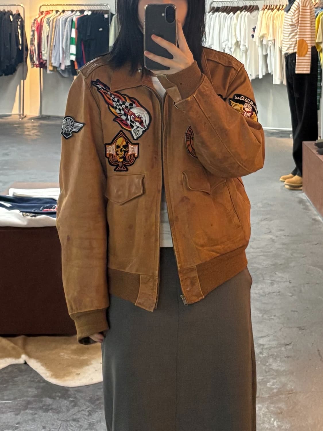 빈티지 패치워크 레더자켓  상품이미지1