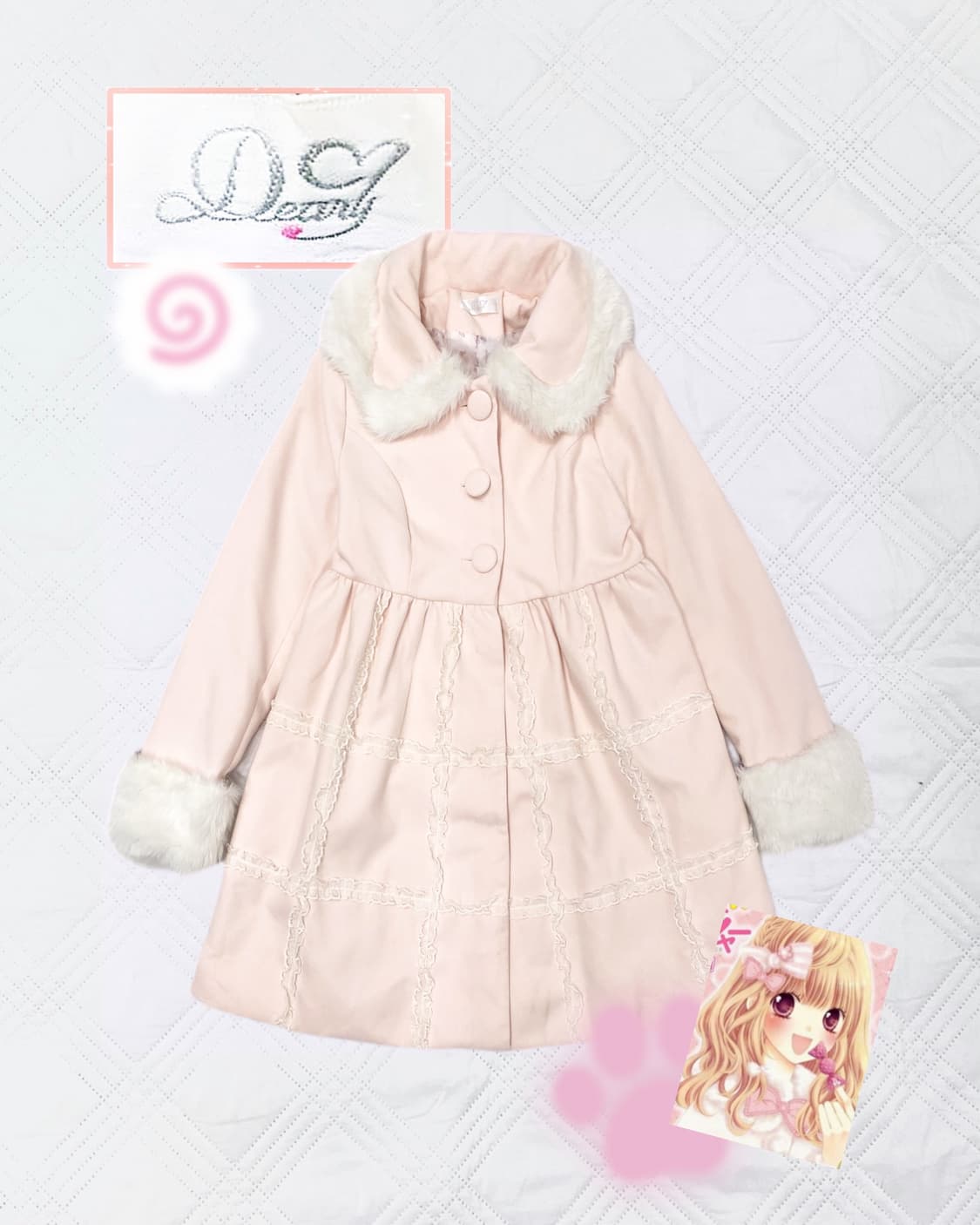 ꒰ঌ 디어리 히메갸루 핑크 로걀 코트 ໒꒱ 상품이미지1