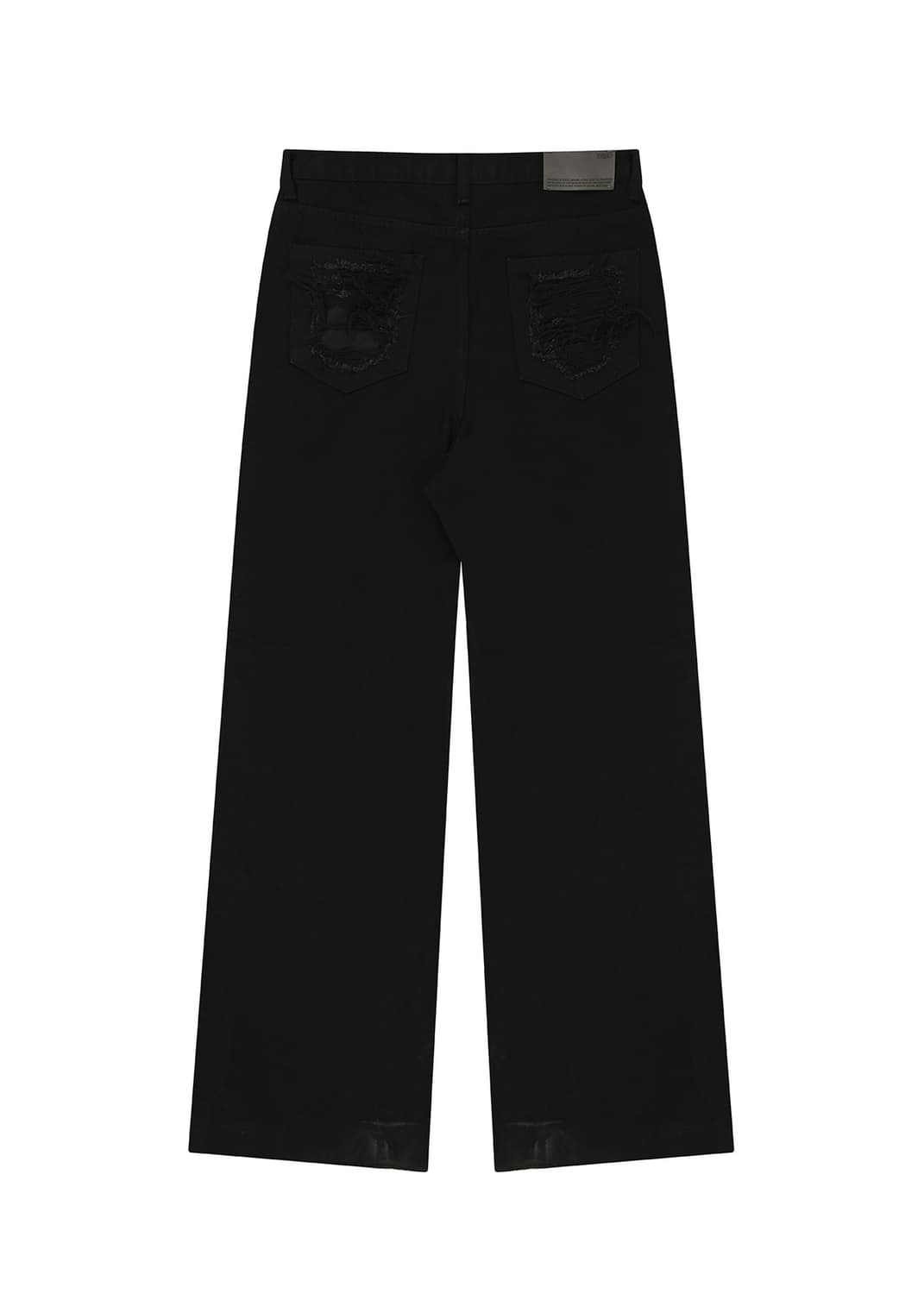 [새상품] 보헤미안서울 보헴서 니 오픈 립트 와이드 데님팬츠 블랙 상품이미지5