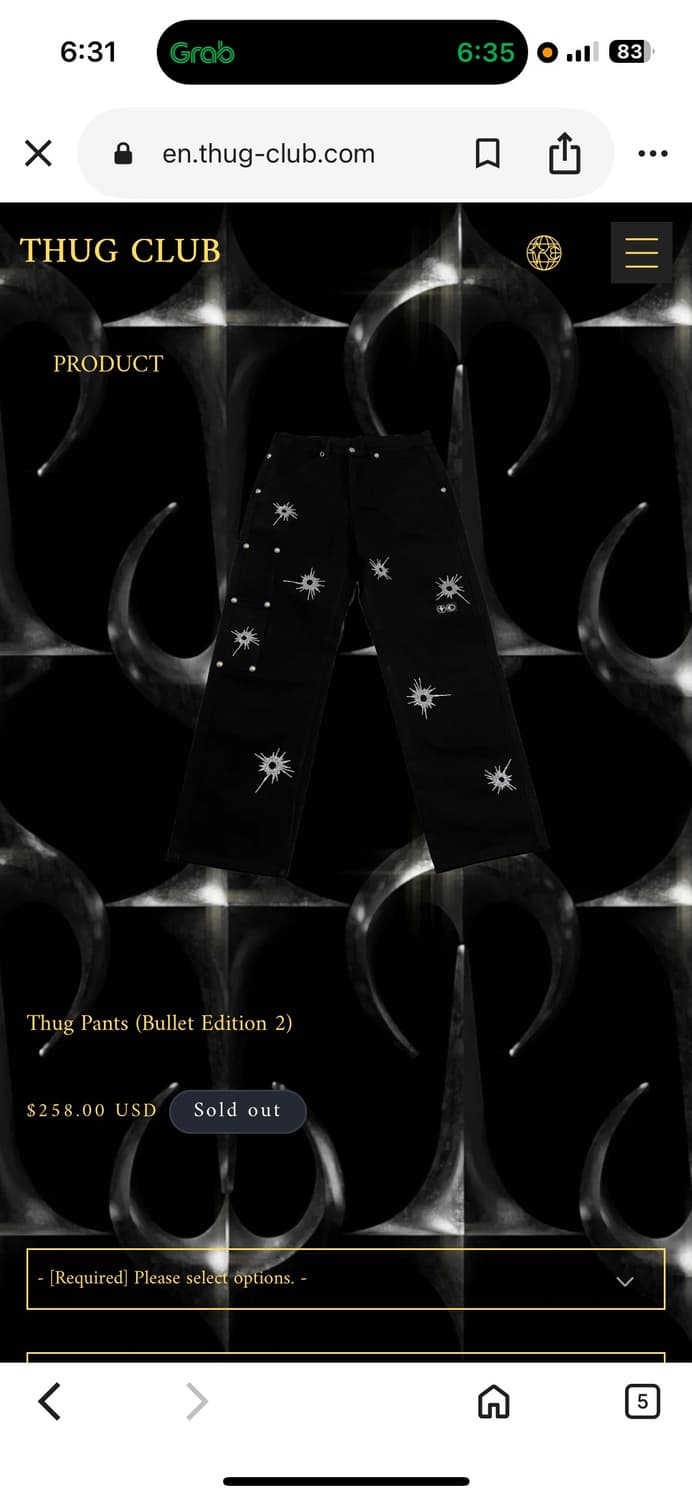 Thug Club Bullet Pants 떠그클럽 총알 팬츠 상품이미지1