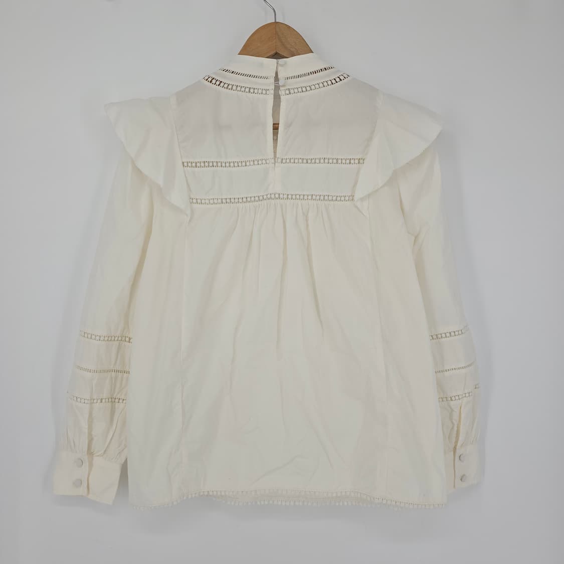 J.CREW 아이보리 레이스 프릴 블라우스 상품이미지8