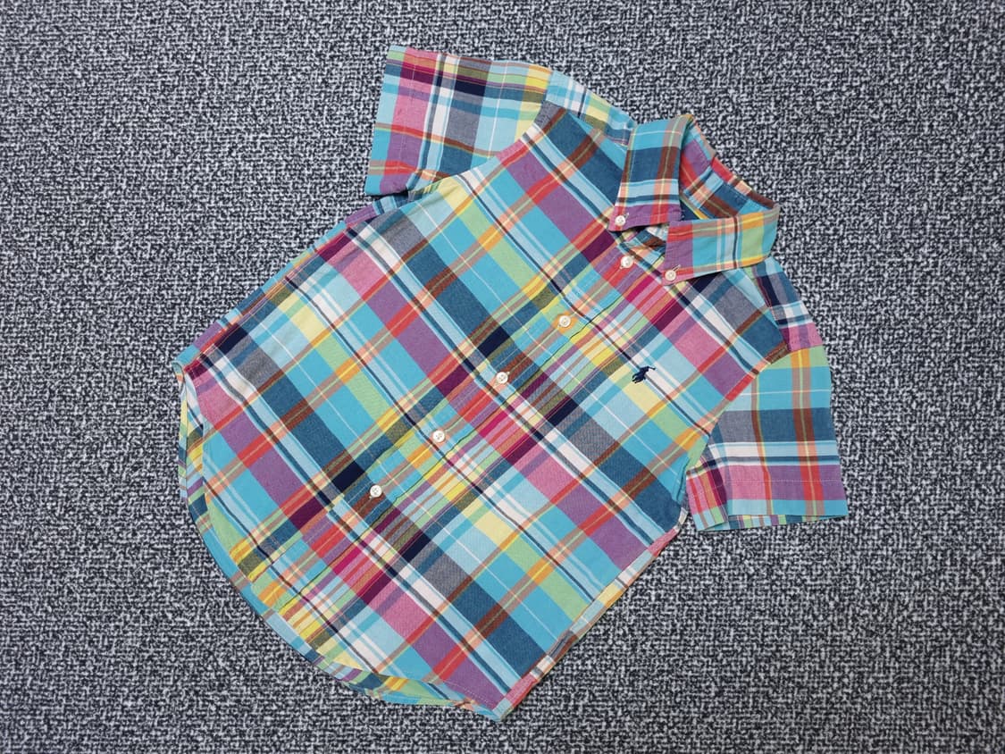 [무료배송][110]폴로 키즈 체크 반팔 셔츠 남방 상품이미지3