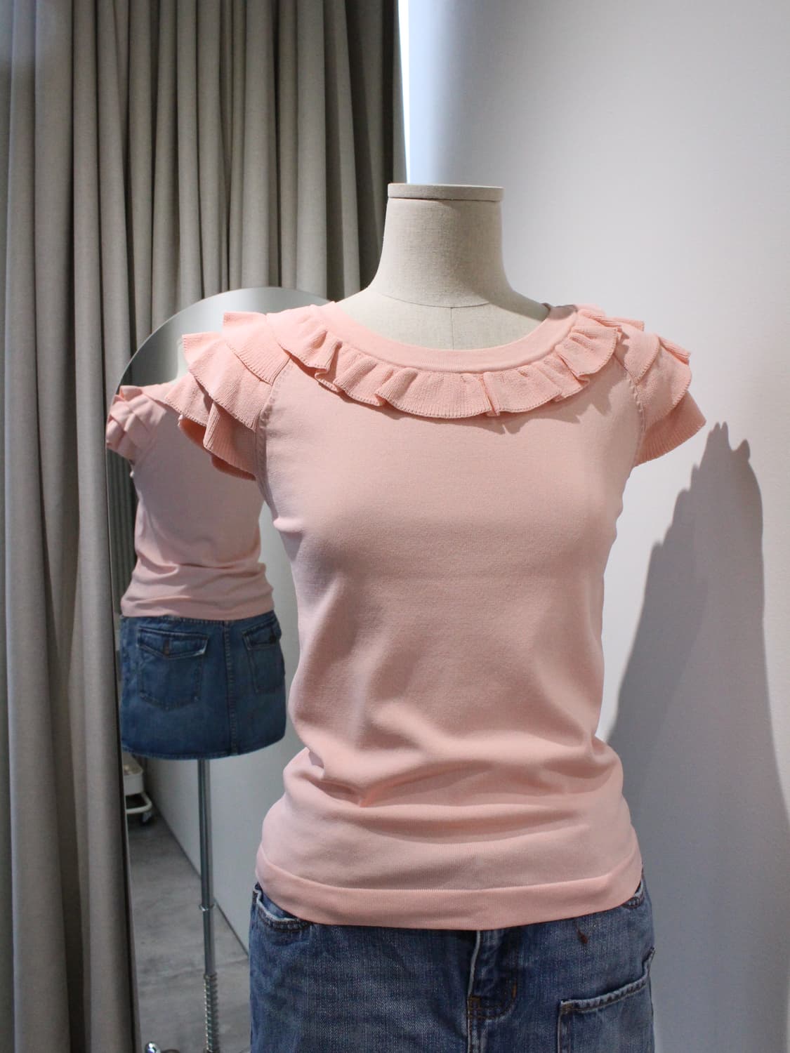 양산형 로리타 러블리 히메갸루 라떼갸루 로걀 바비깔 딸기 러플 니트 상품이미지1