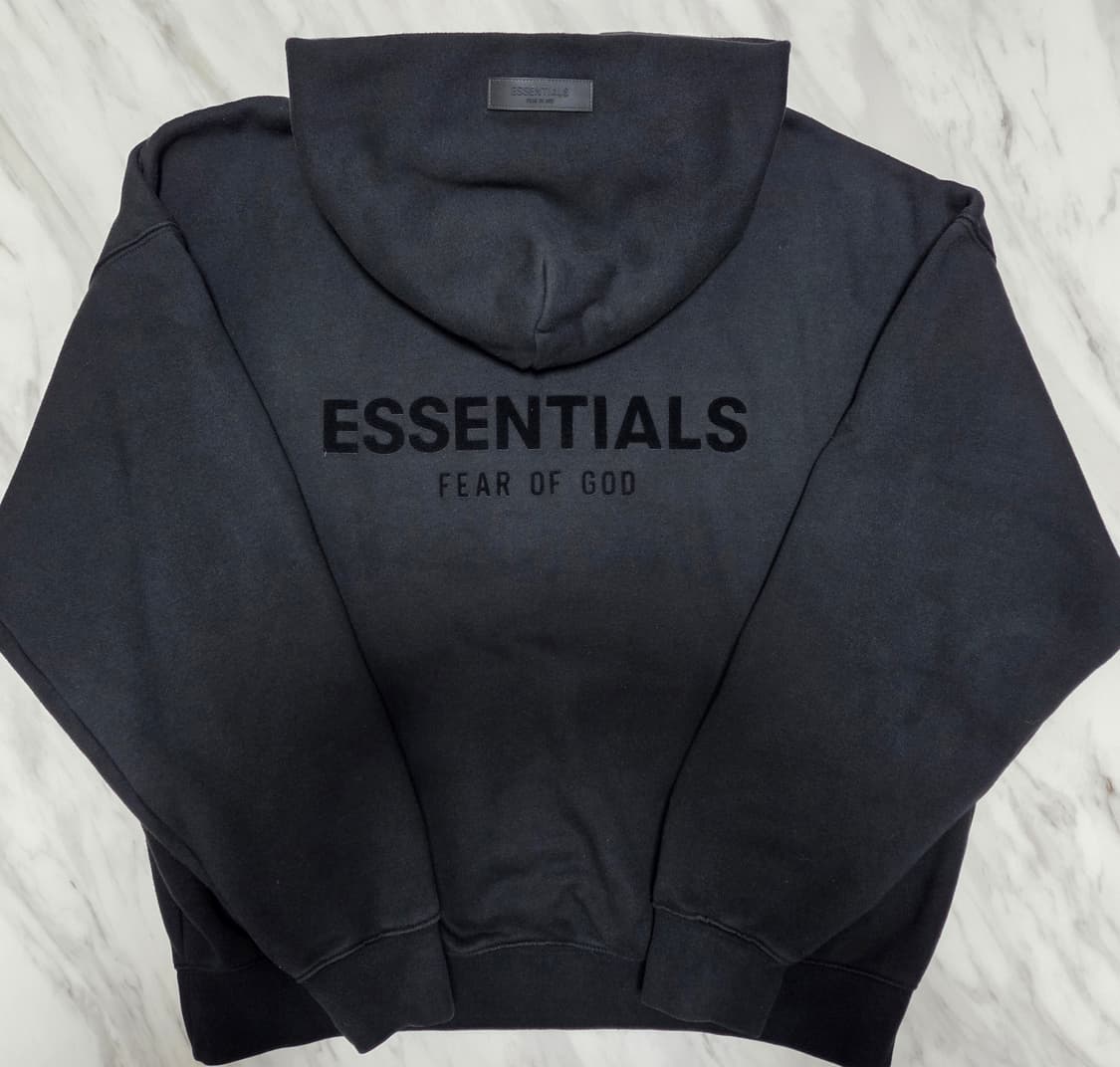 피오갓에센셜 플리스 후드 블랙 상품이미지1