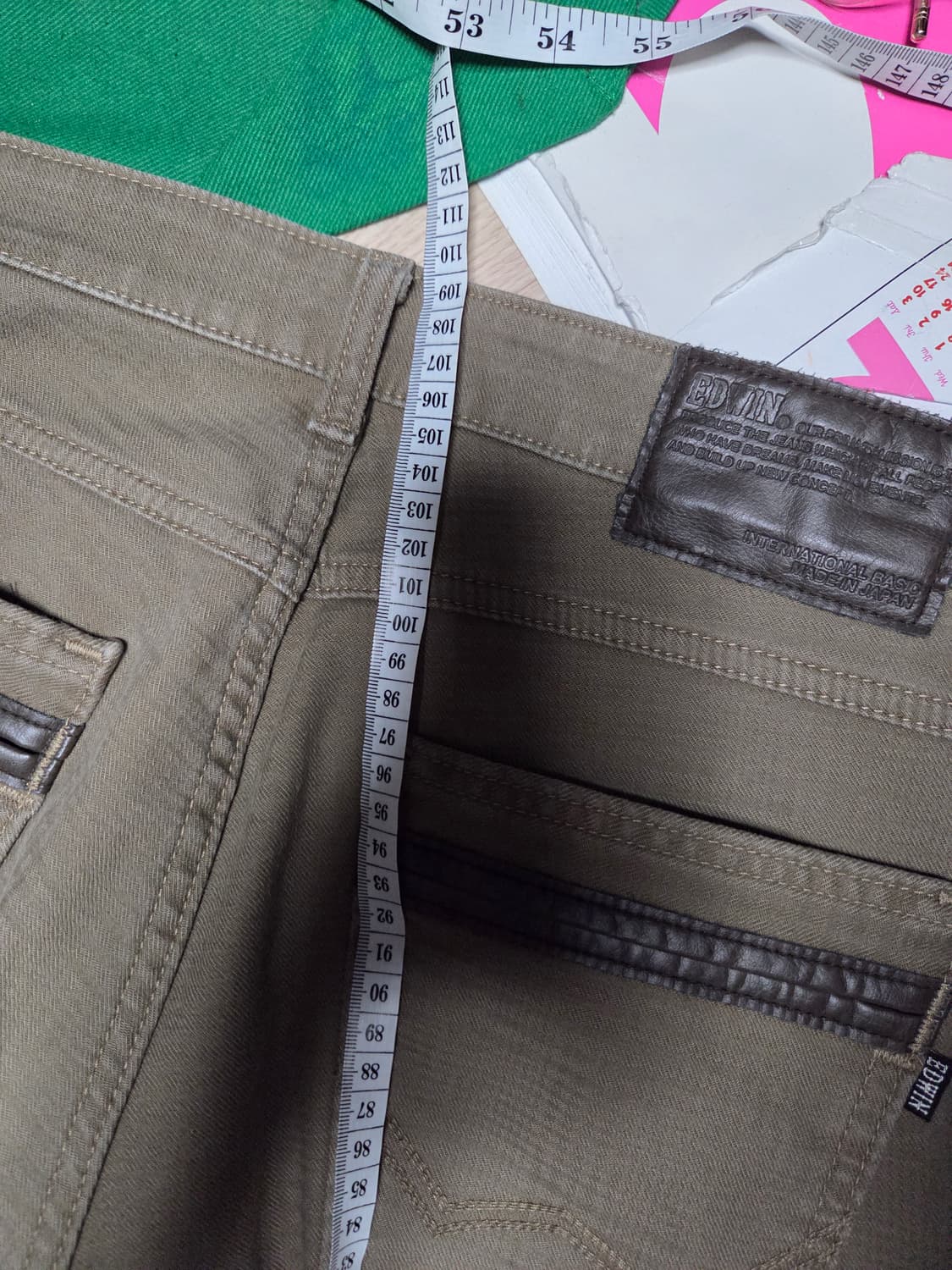 EDWIN JAPAN 체크 팬츠 진 바지 코튼  상품이미지9