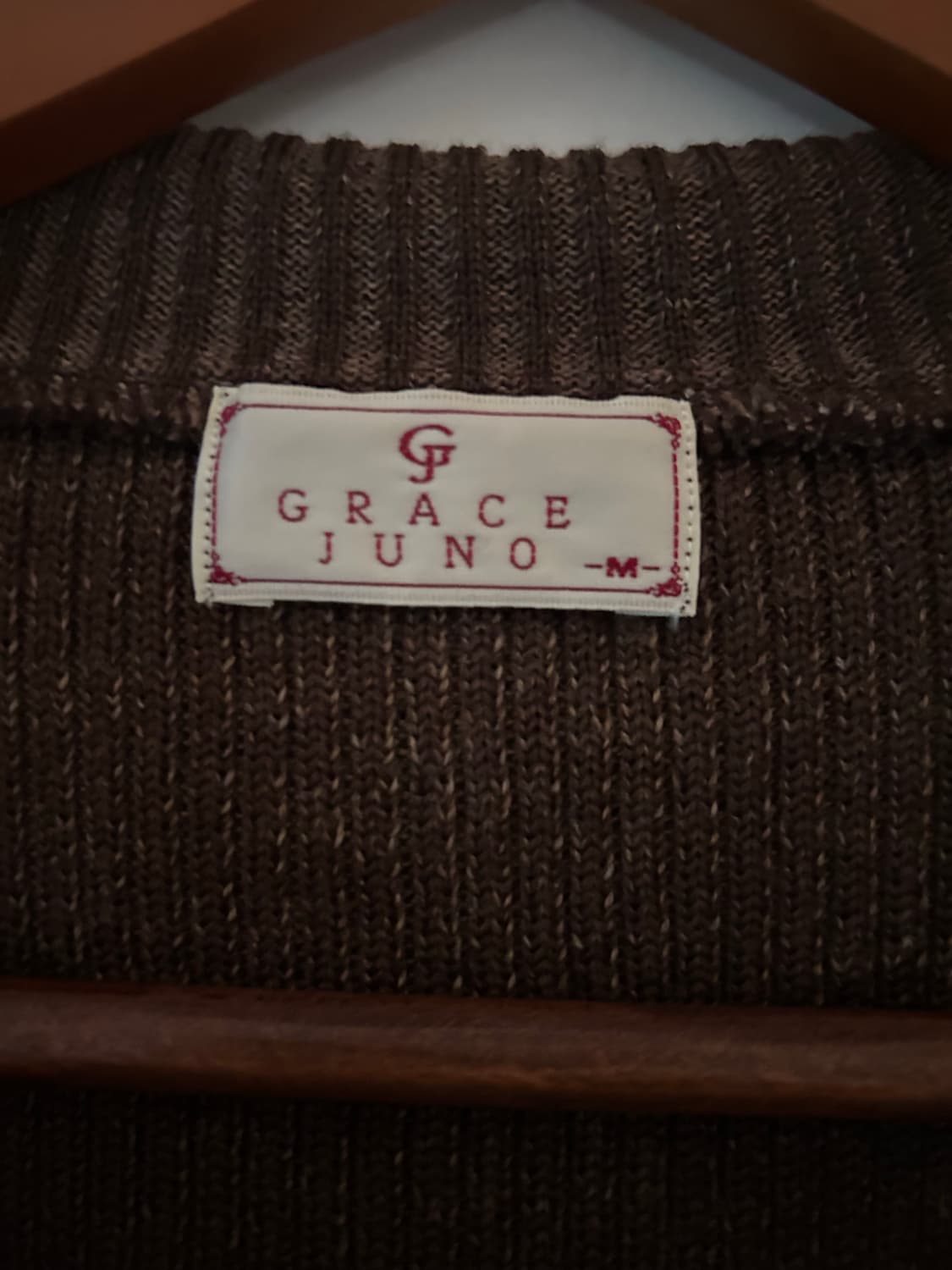 Japaness Vintage 브라운 니트 가디건 자켓 M 상품이미지4