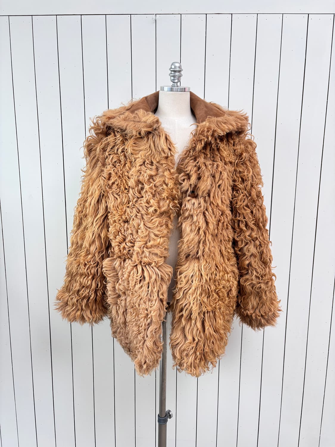 리버시블 브라운 양모 무스탕 상품이미지1