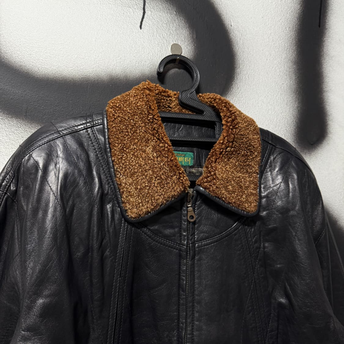 VTG 빈티지 100% 양가죽 퍼 카라 디테일 웨스턴 싱글 레더 자켓 상품이미지3