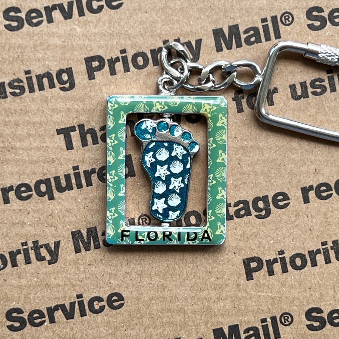 90s vtg Florida Footprint Keyring 상품이미지2
