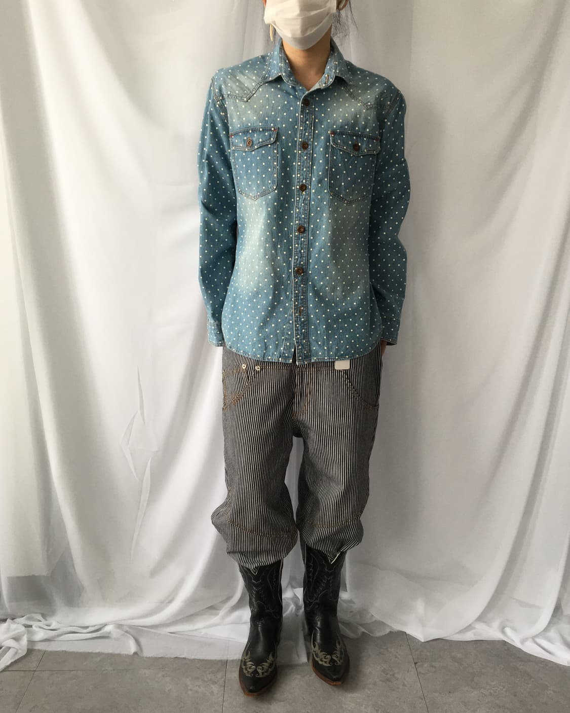 Dot pattern pocket point shirt 상품이미지6