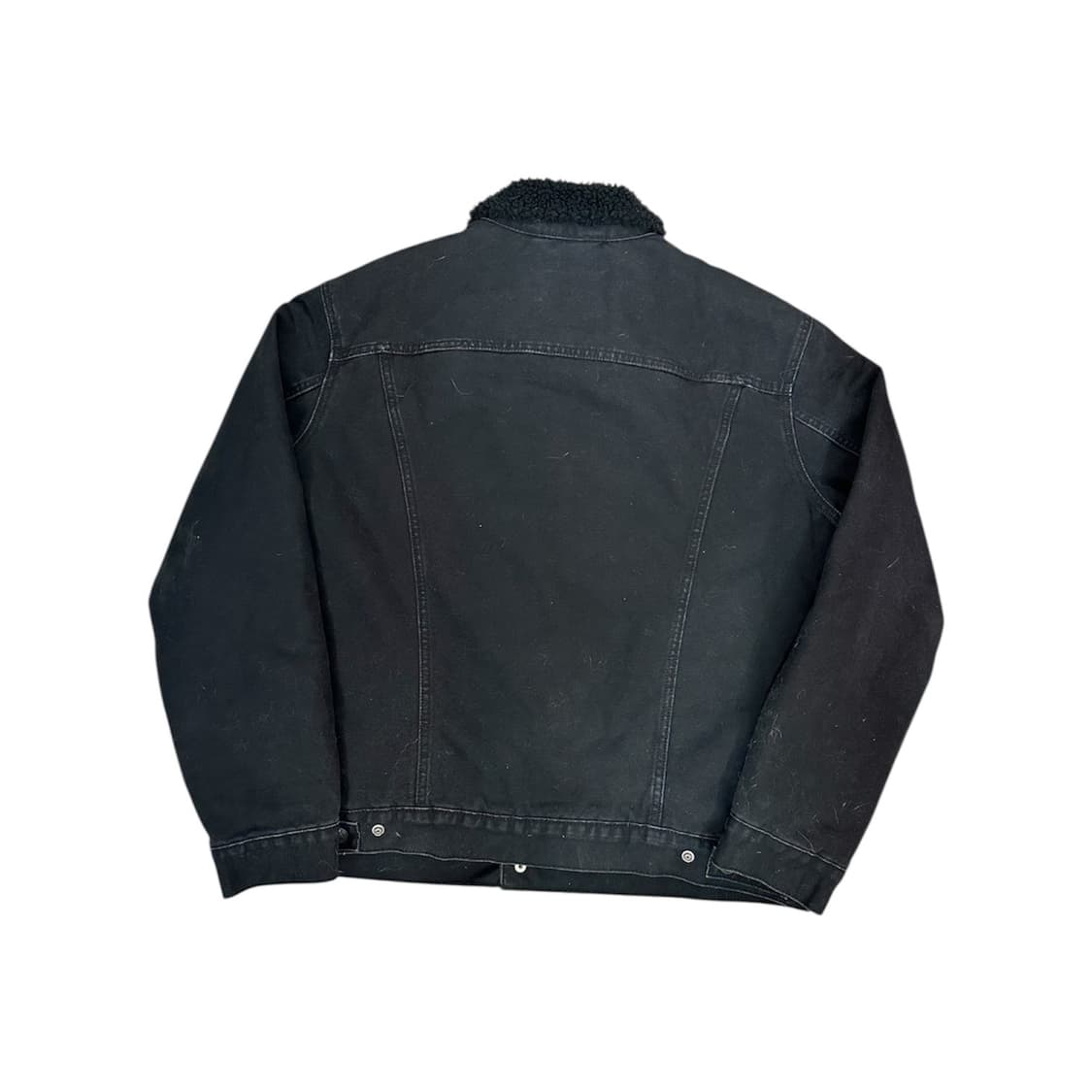 리바이스 일본판 쉐르파 안감 기모 뽀글이 흑청 데님 트럭커 청자켓 L 상품이미지6