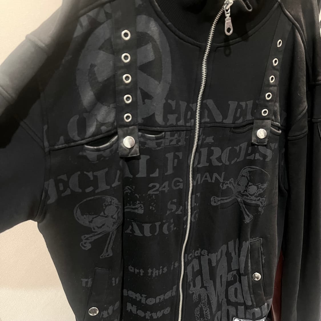 center clease 고스펑크 져지 집업 펑크룩 y2k 해골 상품이미지4