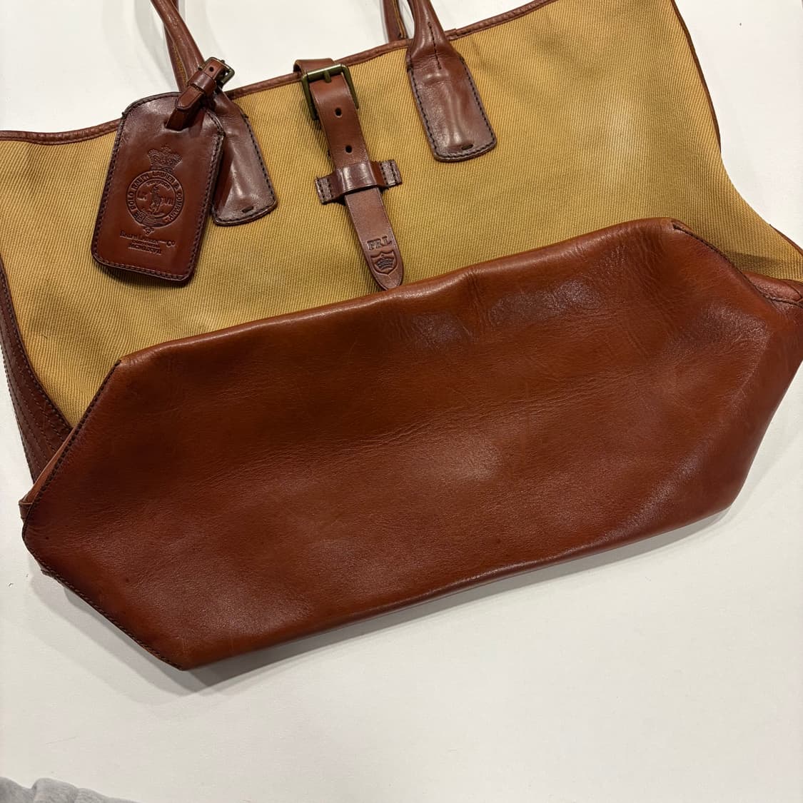 폴로 랄프로렌 캔버스 레더 토트백 상품이미지5