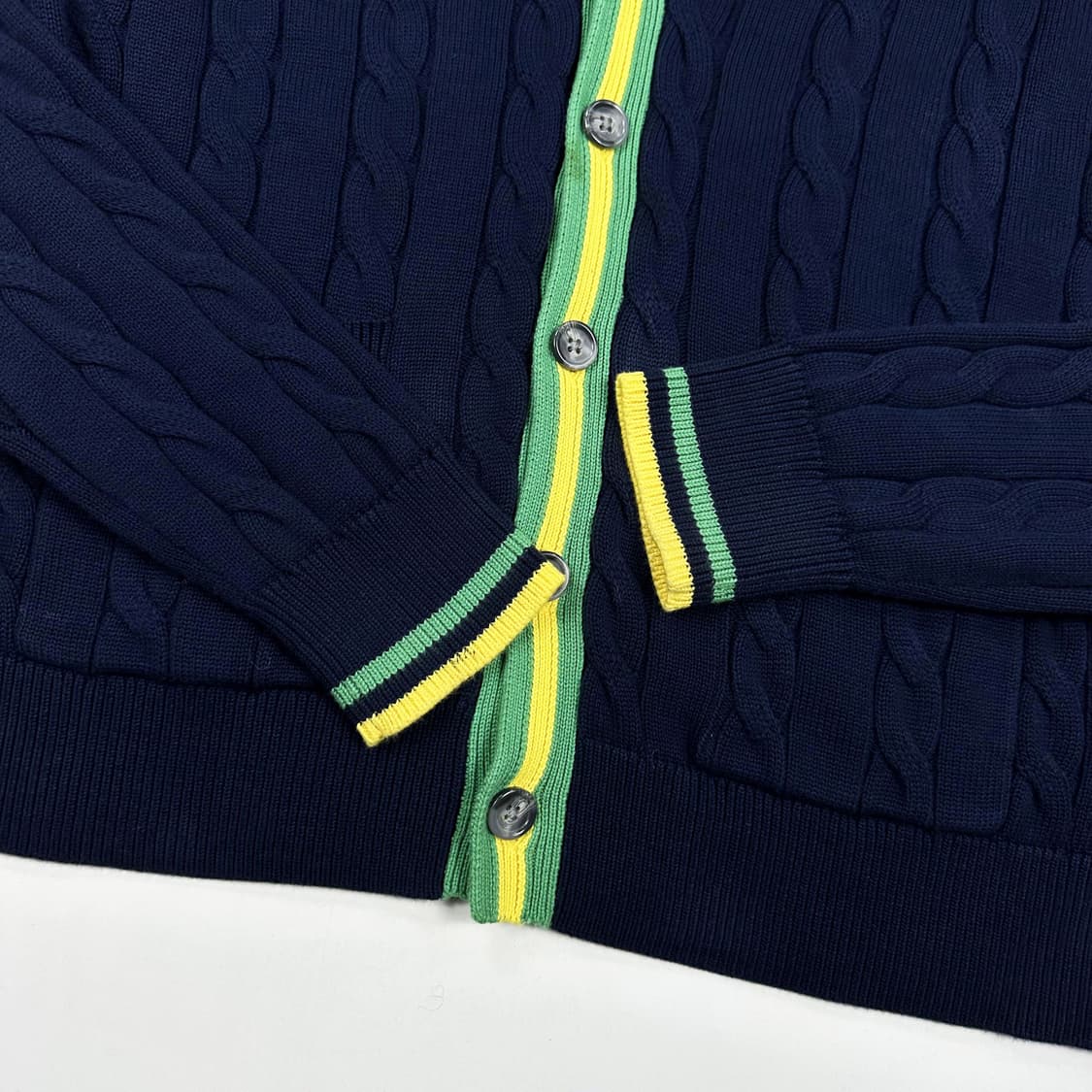 브룩스브라더스 미니멀 케이블 니트 가디건 네이비 L 상품이미지3