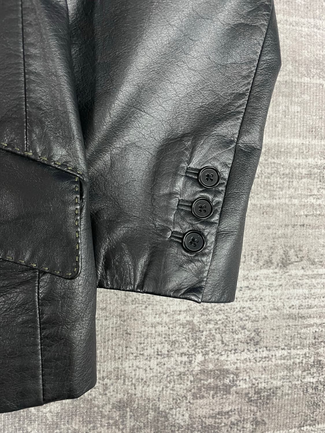 90s DKNY  리얼레더 스티치 자켓 상품이미지6