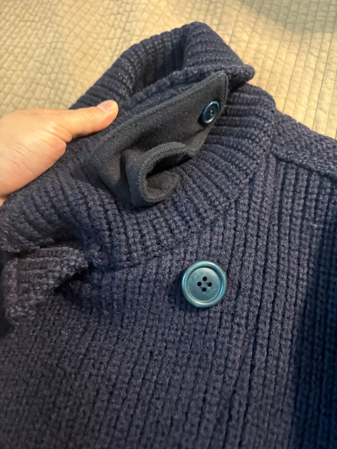 블루 블루 재팬 헤비 니트 피코트 M 상품이미지3