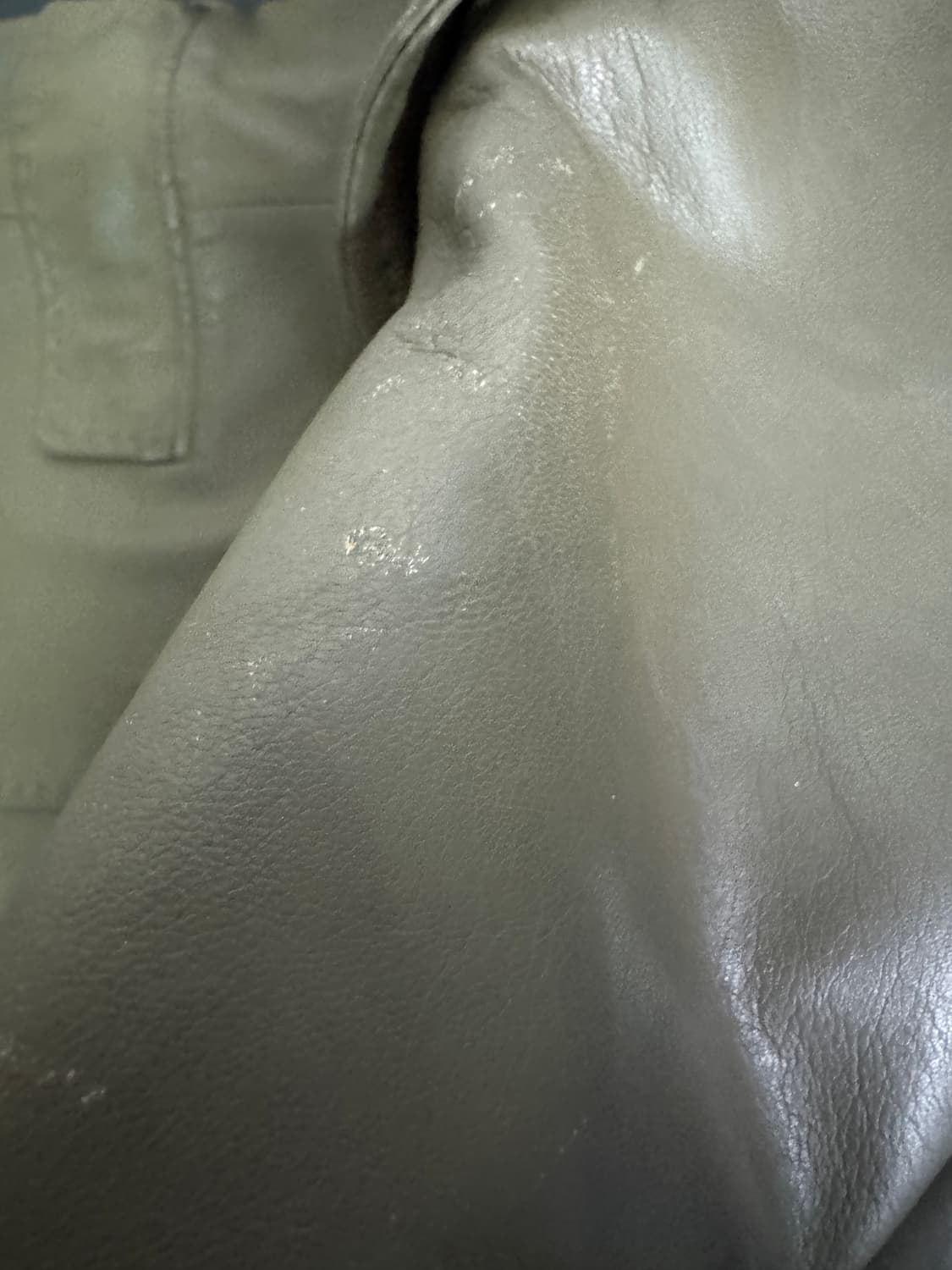 여성 빈티지 올리브 카키 리얼 양가죽 자켓 55 S 상품이미지4