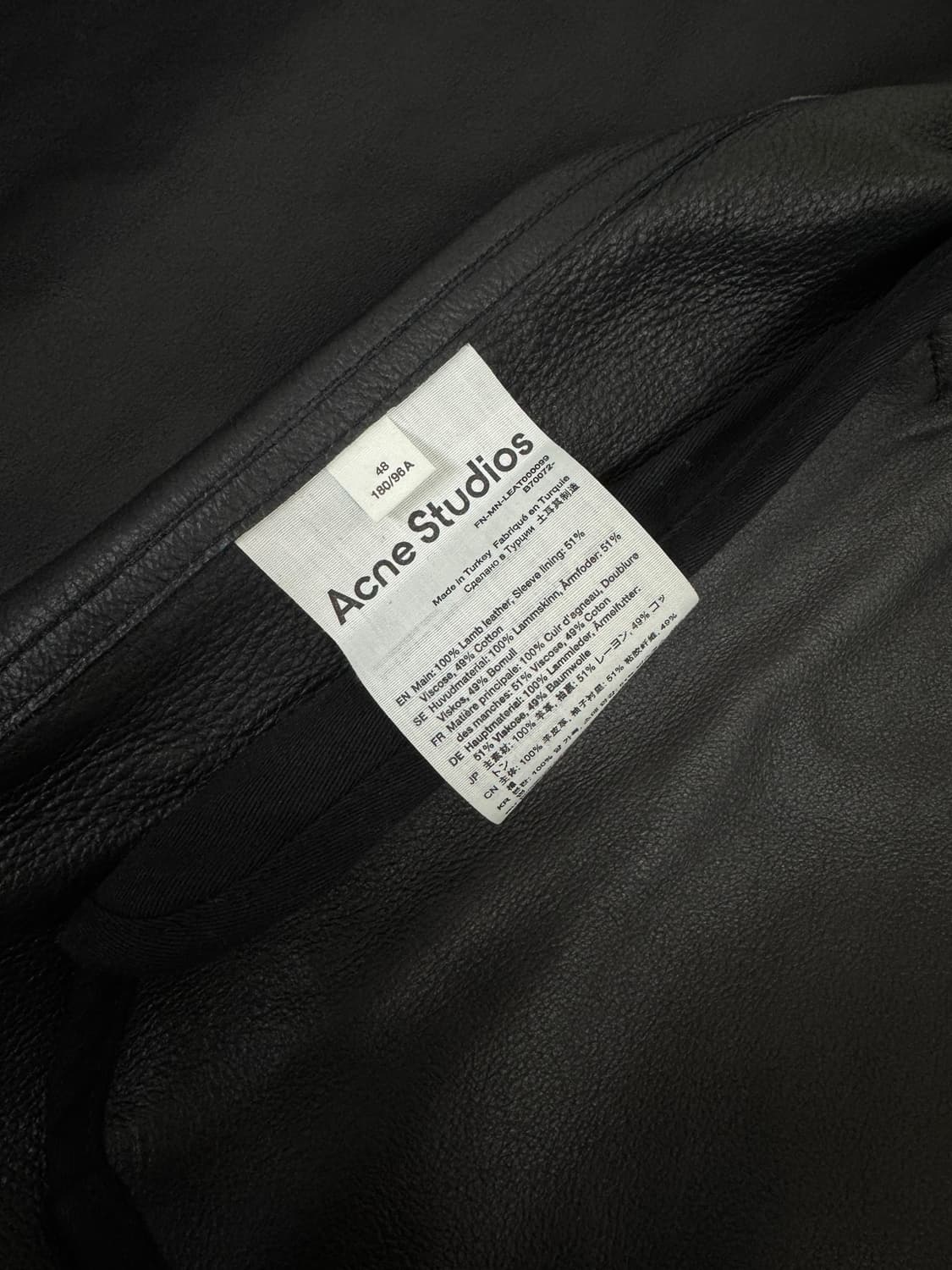 아크네 스튜디오 라크 나파 램스킨 오버셔츠 레더자켓 48 상품이미지10