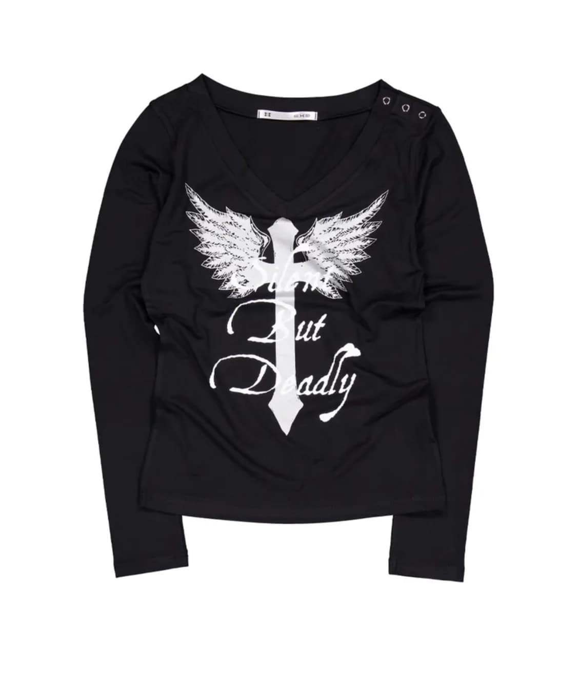 셋업이엑스이 V-Neck cross top/black 상품이미지1
