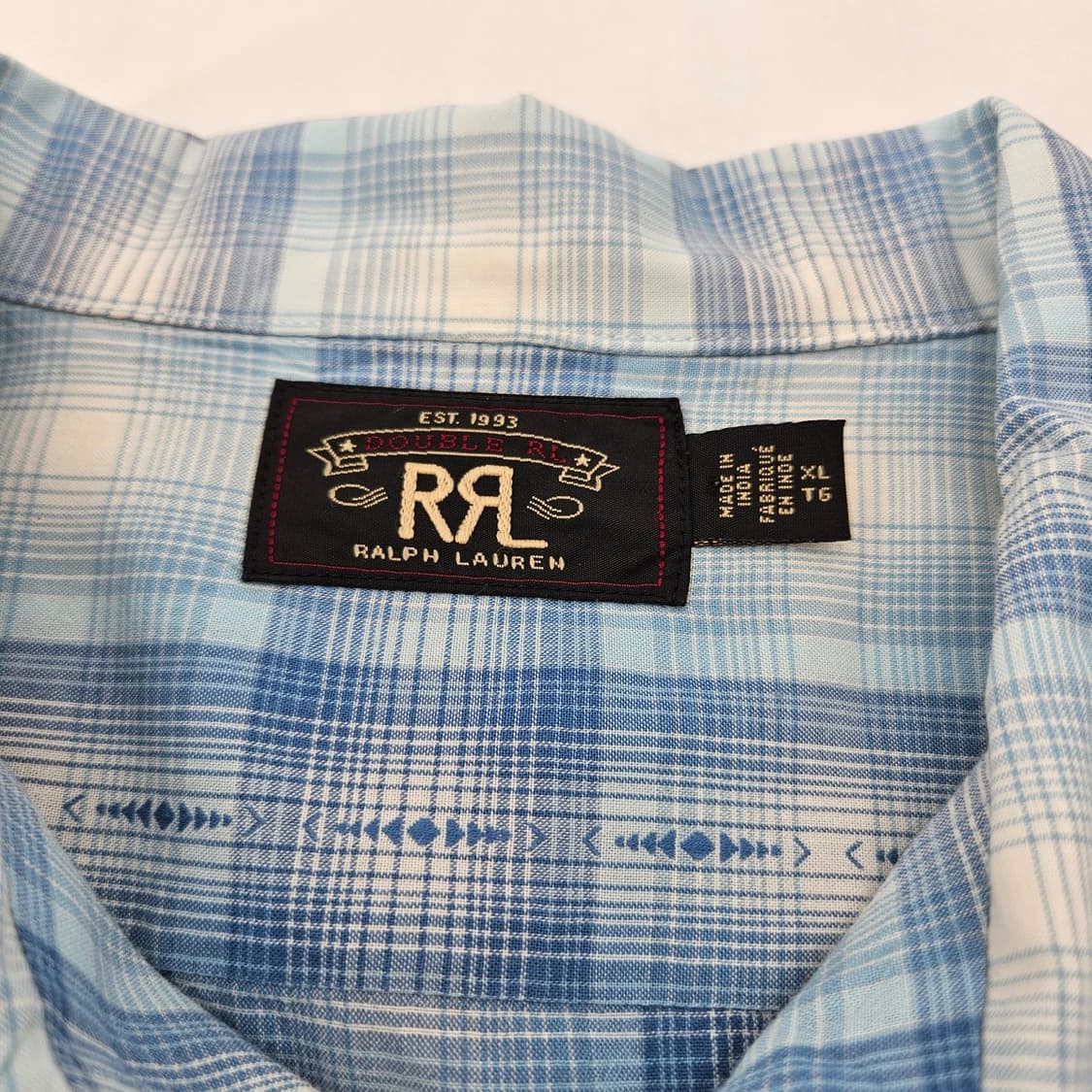 RRL 더블알엘 플래드 트윌 캠프 셔츠 스카이 블루 상품이미지3