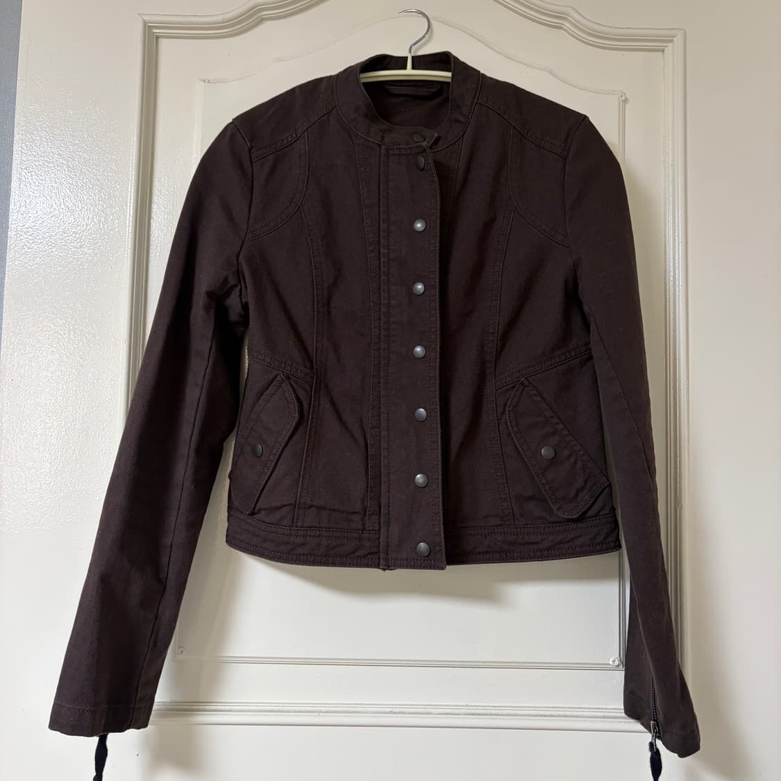 라라미미 WASHED BIKER JACKET (BROWN) 상품이미지2