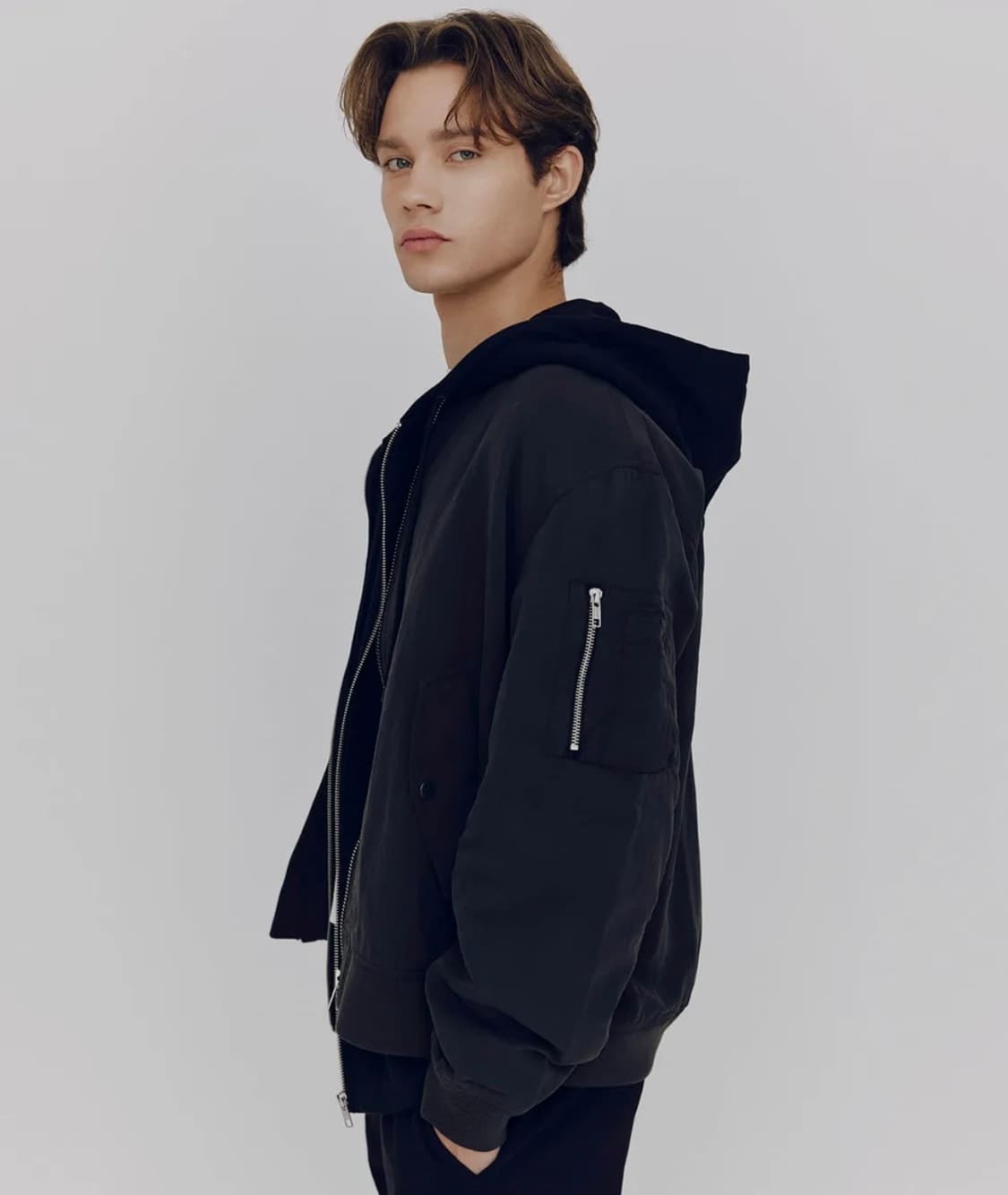 지오다노 오버사이즈 봄버자켓 차콜 L [새상품] 상품이미지2