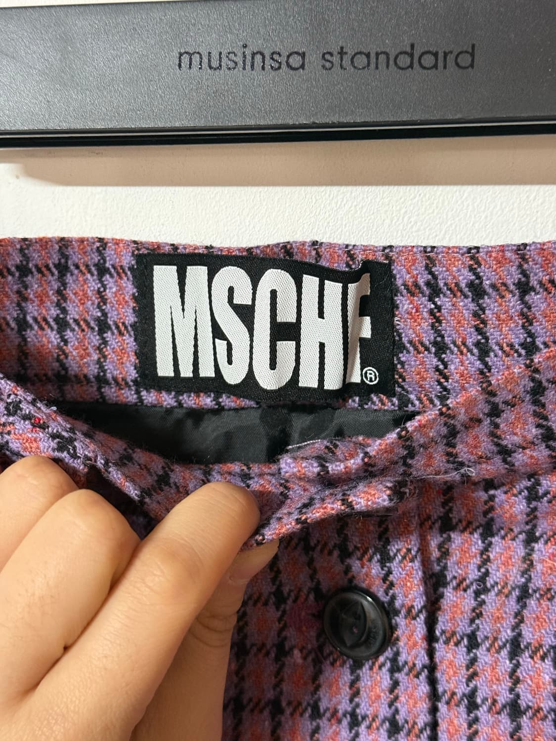 미스치프(MSCHF) 체크 미니 스커트 울 혼방 S 상품이미지4